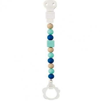 Nattou Cadena de silicona, Para todos los modelos, Sin BPA, 27.5 x 3.3 x 1.7 cm, Silicon, Verde menta/Azul