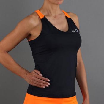 Camiseta sin mangas Endless Diamond Negro Naranja