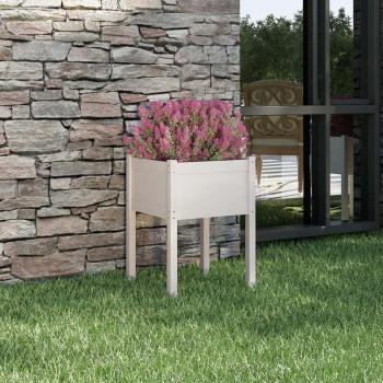 vidaXL Garden Planter White 50x50x70 cm Solid Pinewood