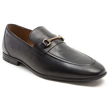 Thomas Crick Farrell Premium Black Leather Slip-On Loafers for Men - Size UK 7
