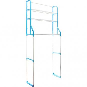 Estante Multifuncional para Lavadora y Baño con 3 Estantes de Almacenamiento, Color Azul, 67x23x151cm
