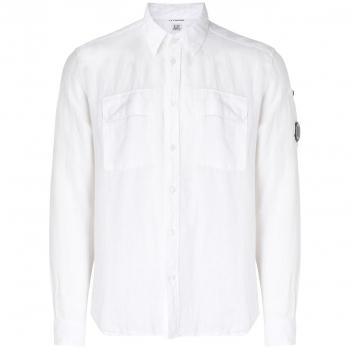 C.P. Company Men's White Linen Pocket Shirt - Size M
