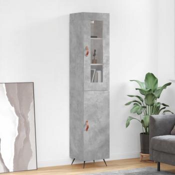 Aparador de hormigón gris 34,5x34x180 cm de madera multicapa Vidaxl
