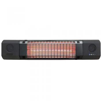 Sunred Calentador de Pared Sun and Sound 2000W Estufa Terraza Jardín Patio Balcón Exterior Uso Doméstico Casa Hogar Calentador Rosa Oro Negro