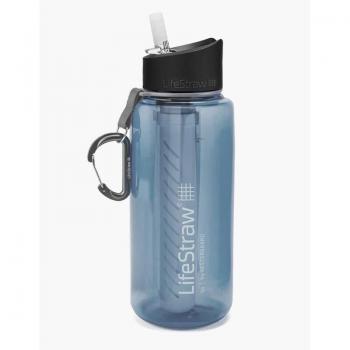 Lifestraw Botella Filtrante Go 1L Azul con Filtro de Agua Integrado, Capacidad de 1 Litro, Diseño Portátil y Ligero, Ideal para Actividades al Aire Libre, Filtra Bacterias