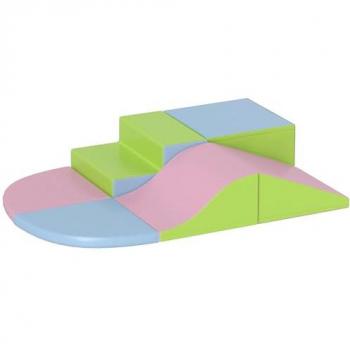 HOMCOM Juego de 6 Bloques de Espuma Multicolor para Niños de 12-36 Meses - Juguetes Educativos y de Construcción Infantil para Escalar y Gatear (150x100x24 cm)