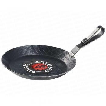 Turk de Hierro Forjado de Servir de sartén, sartén de Hierro, con cóncava de Ganchos de Pared con Mango de Madera, Superficie con diseño de Rombos, de Diferentes tamaños, Hierro, 20 cm