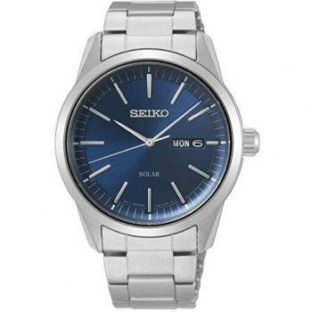 Seiko Solar SNE525P1 - Reloj para hombre, correa de metal de acero inoxidable