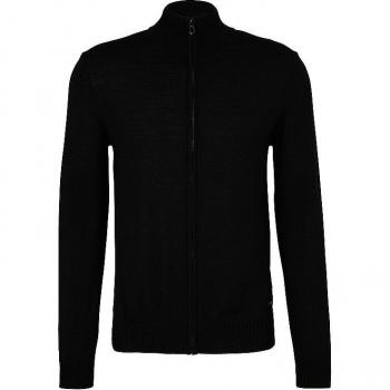 Chaqueta de punto para hombre JOOP! JK-06Davis, cremallera, cuello alto, lana fina, color negro