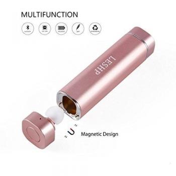 LESHP Mini Auricular Bluetooth 4.1 Inalámbrico con Micrófono + Batería Externa 2 en 1