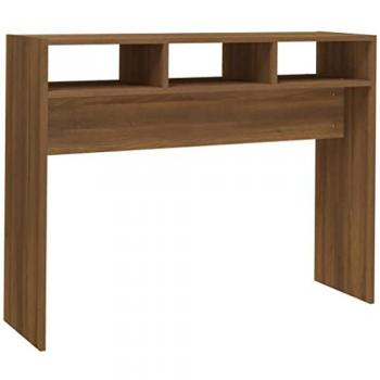 Mesa Consola de Madera Contrachapada Roble Marrón 105x30x80 cm