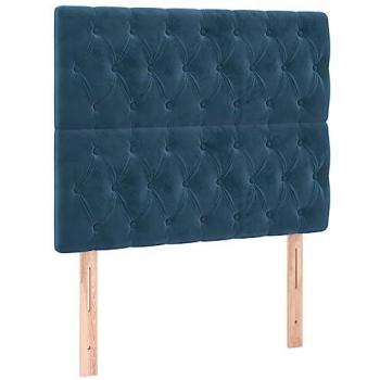 Cabecero con luces LED terciopelo azul oscuro 90x7x118/128 cm