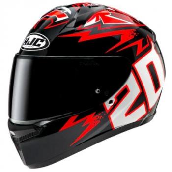 Casco Integral HJC C10 Diablo Mask - Negro, Blanco y Rojo - Talla XL