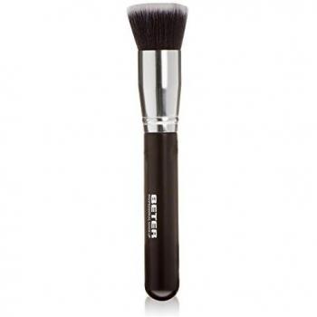 Beter 22248, Brocha Maquillaje Kabuki Plana Pelo Sintético 17 Cm - 3 Gr, Negro