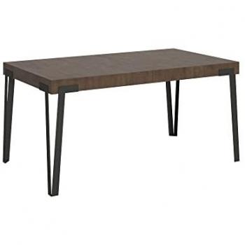 Mesa extensible Rio 90x160/264 cm, nogal con estructura antracita