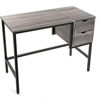 Versa Lynton Mesa Escritorio para el Ordenador, Mesa para la Habitación o Estudio, Con 2 cajones, Medidas