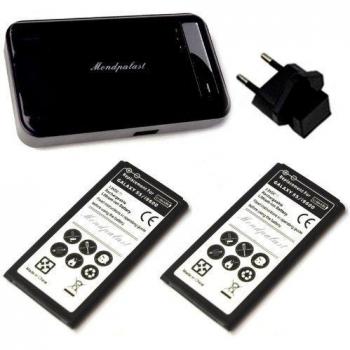 mondpalast@ 2 X BATERIA 3800 mah + cargador PARA SAMSUNG GALAXY S5 i9600 Sm-G900 G900H