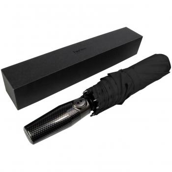 Paraguas automático plegable antivuelco resistente al agua resistente al agua Srxing Hanmir para hombre y mujer, Negro