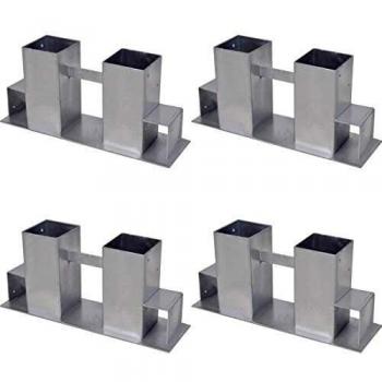 vidaXL Soporte para Leña 4 piezas Acero Plateado
