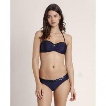 Bikini Bandeau Sequins Marino Admas para Mujer