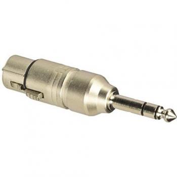 Adaptador Neutrik XLR hembra a Jack 6.35mm estéreo de 8,6 cm en acero plateado