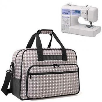 Yarwo Maletas de Transporte para Máquinas de Coser, Bolsa para Máquina de Coser Adecuado para la mayoría de Las máquinas de Coser universales, con Acolchado y Fondo Antideslizante, Puntos Grises