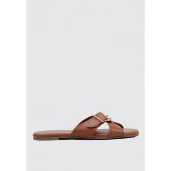 Sandalia Plana mujer Limma Punta Chiappa Camel 37