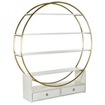 Estantería DKD Home Decor 160 x 35 x 180 cm Dorado Metal Blanco Álamo