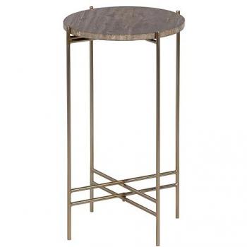 Mesa auxiliar 32 x 32 x 54,5 cm Marrón Mármol Hierro