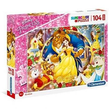 Clementoni- Puzzle 104 Piezas Maxi La Bella y la Bestia