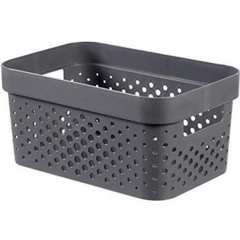 Caja de almacenamiento Curver Infinity 4.5L en plástico reciclado, color gris oscuro