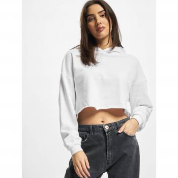 Urban Classics Women's Oversized Cropped Hoody in Large Sizes - White