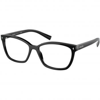 Prada PR 15ZVF Asian Fit 1AB1O1 Women’s Eyeglasses Black Size 57 (Frame Only) - Blue Light Block Available