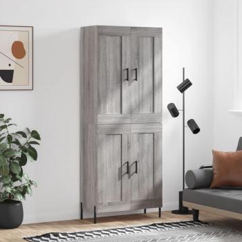 Aparador Alto de Madera Contrachapada Gris Sonoma 69,5x34x180 cm