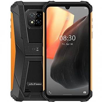 Ulefone Armor 8 Pro Móvil Resistente Android 11, 6.1’’ HD + IP68 Impermeable Antigolpes Teléfono Libre, Helio P60 6GB + 128GB, Cámara Trasera Triple de 16MP, Desbloqueo Facial&Huella Digital Naranja
