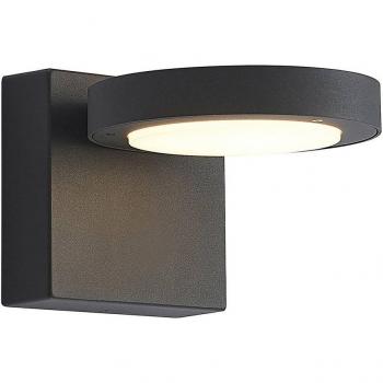 Aplique LED de exterior Lucande Belna gris grafito, moderno, hecho de aluminio, 1 llama