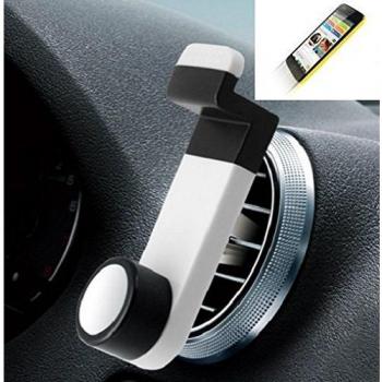 Smartphone universal Holder Holder / Car montaje / parabrisas para el Wiko Birdy 4G. blanco. Titular de teléfono de la rejilla de ventilación se puede utilizar con los teléfonos inteligentes y las tabletas de 5.2 cm - 9,4 cm de ancho. Titular Smartphon
