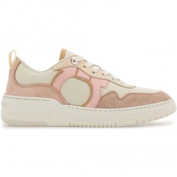 Ferragamo Women's Gancini Leather Sneakers in Powder, Size 5, Multicolor, 'Dania' sneakers