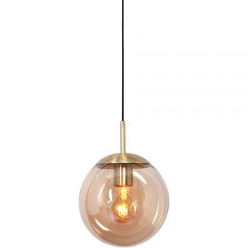 Lámpara colgante Bollique Steinhauer, Ø 25 cm, latón, cristal, 1 luz, globo, led ámbar, metal, E27 (casquillo grande), modelo 3497ME