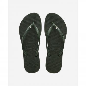 Havaianas Slim Crystal Sw II Olive Green Women's Flip-Flops