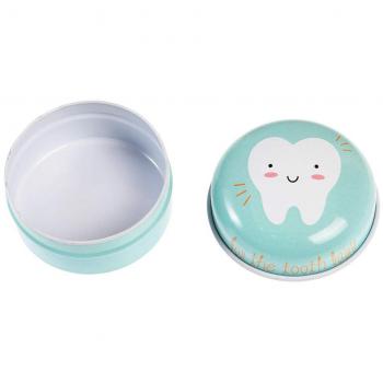 Rex London Cajita Dientes Azul, Metal, 4.5 cm x 2.5 cm x 4.5 cm