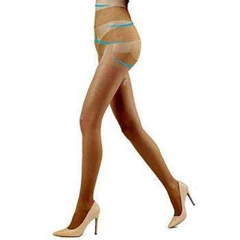 Medias Transparentes Wonderful Hips 70 Den High Waist Compresión 12-15 mmHg Color Camello Talla 1S