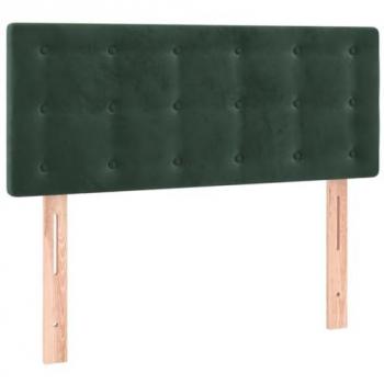 Cabecero con LED de terciopelo verde oscuro 80x5x78/88 cm