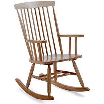 Kave Home - Mecedora Tenzo con reposabrazos y Patines de Madera Maciza de Caucho