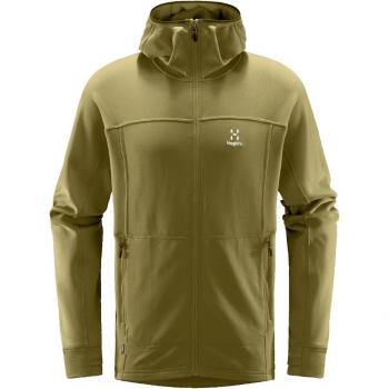 Haglöfs Betula Hood Sudadera de Hombre Forro Polar con Capucha Marrón Verdoso - Talla L