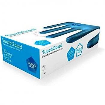 TouchGuard - Guantes de vinilo azules desechables sin polvos, caja de 100 unidades, grandes