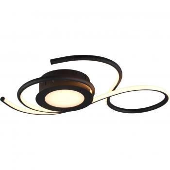 Plafón LED Jive, 50cm, negro mate, lámpara de techo o pared moderna con diseño led dimmer