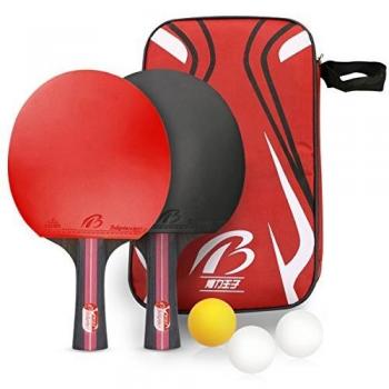Tencoz Raquetas de Tenis de Mesa, 2 Raquetas de Ping Pong Profesional, 3 Pelotas de Tenis de Mesa, Set de Ping Pong para Juego de Interior al Aire Libre