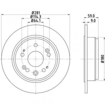 Disco de Freno HELLA 8DD 355 119-031 para HONDA CR-V II (RD_) y STREAM, Disco Liso, Revestido