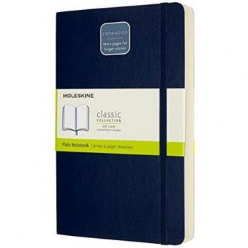 Cuaderno Moleskine Expanded Grande Tapa Blanda Páginas Blancas Azul Zafiro